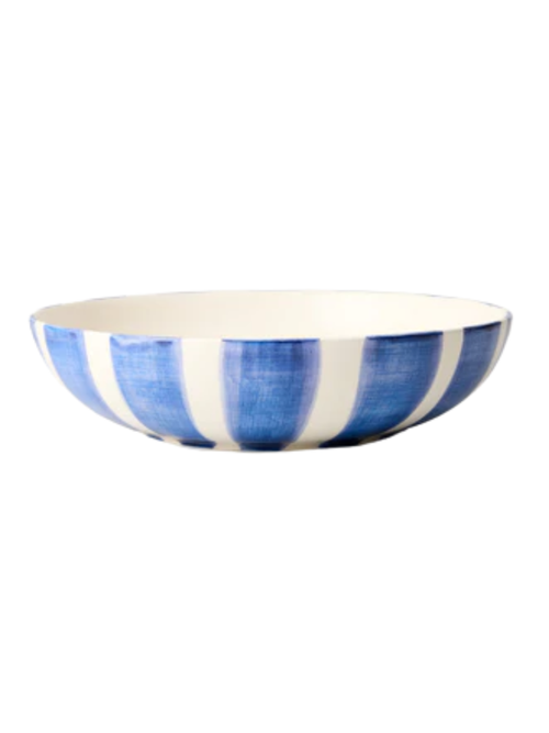 Portofino Blue Stripe Large Ceramic Bowl