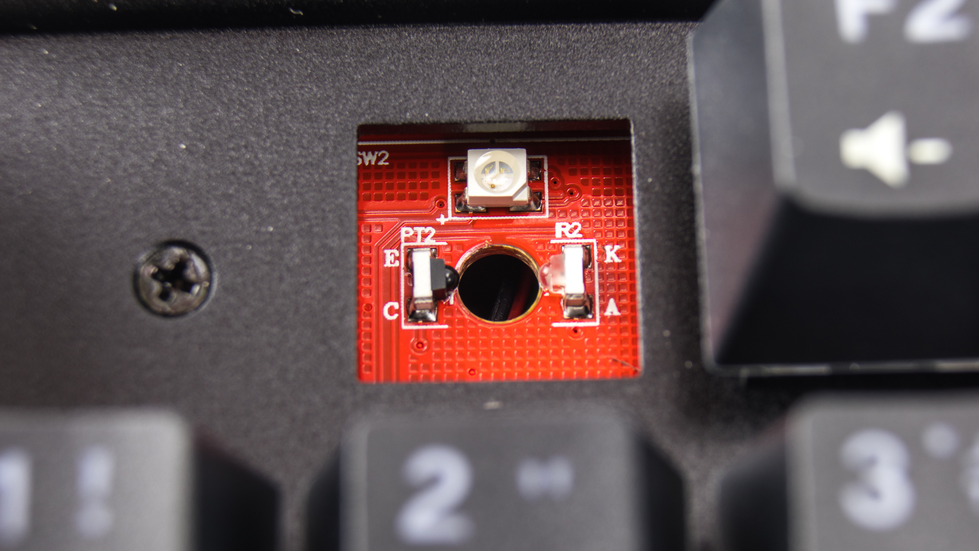Optical switch of a mechanical RGB gaming keyboard