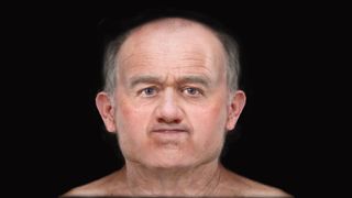 A digital facial reconstruction reveals the face of "Skeleton 125," or "SK125," a man who lived in medieval Scotland and died when he was about 46 years old. 