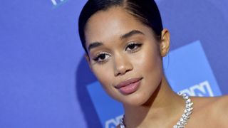 Laura Harrier on the red carpet with doe eyes makeup