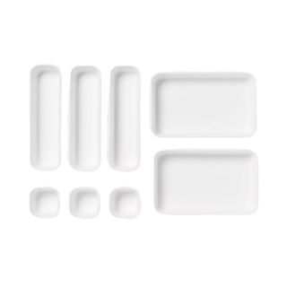 Plastic drawer organizer set of eight in various shapes