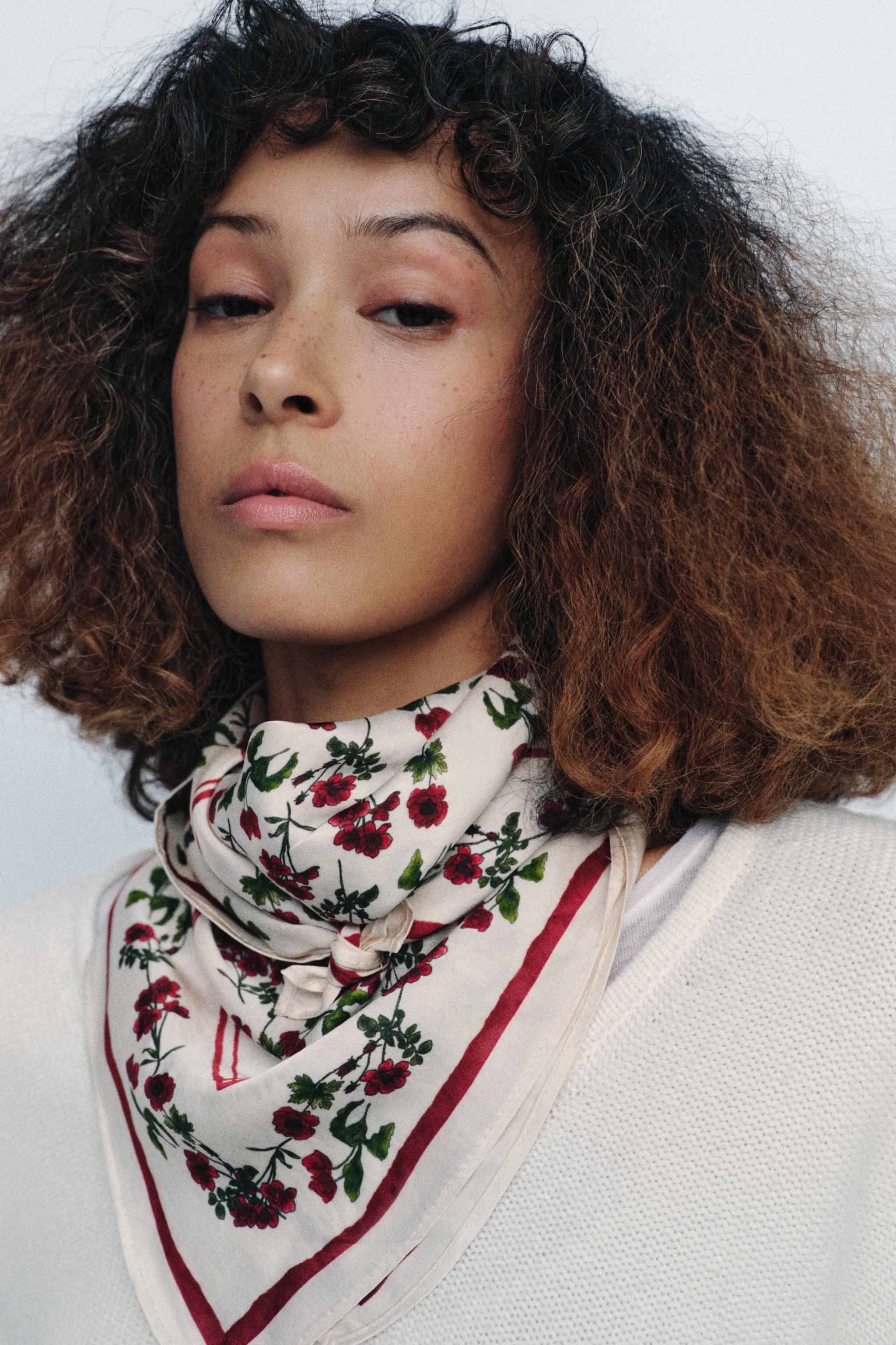 100% Viscose Floral Print Bandana Scarf