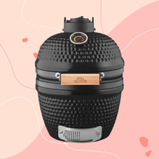 Lidl ceramic BBQ on pink backround