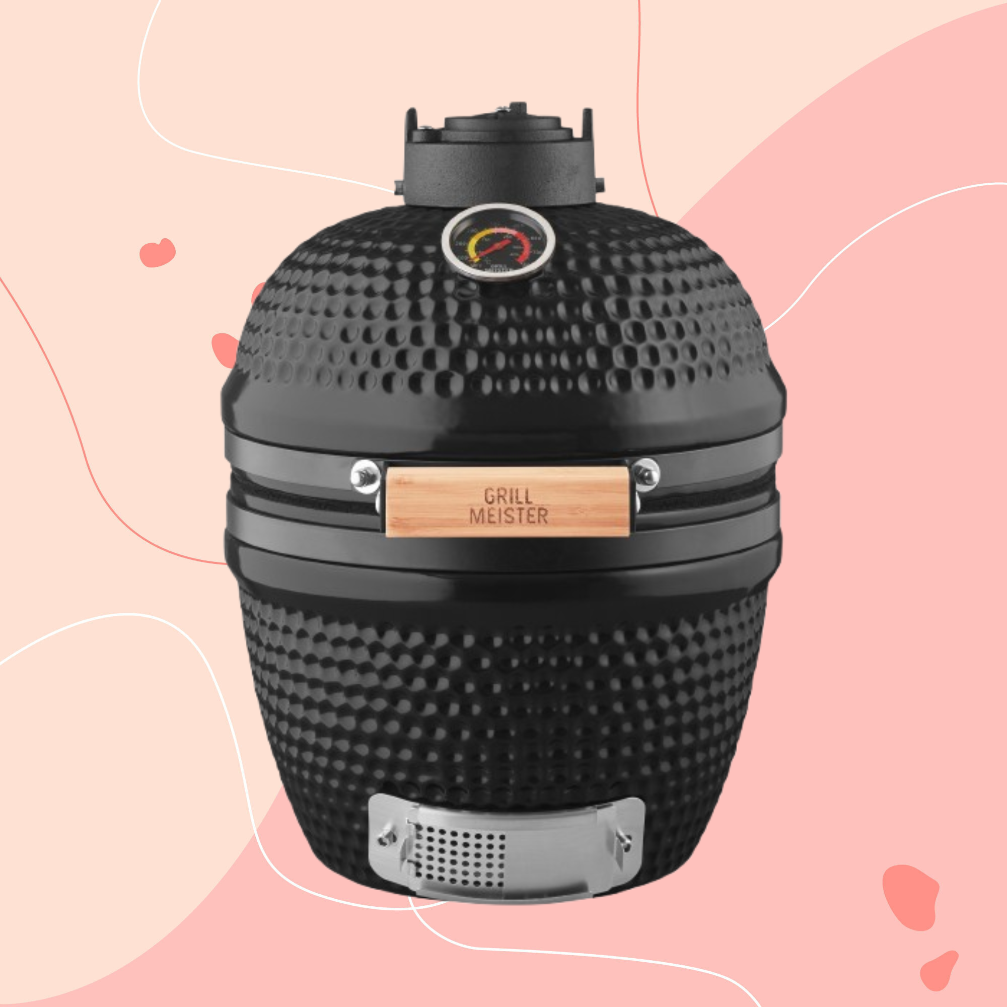 Lidl ceramic BBQ on pink backround