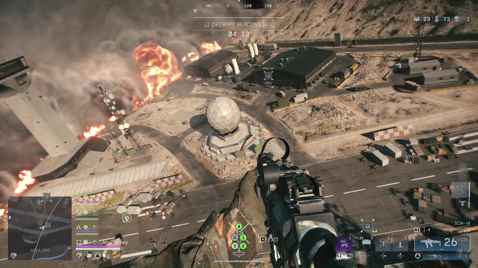 A player looks down on the red ring of fire in Battlefield Redsec