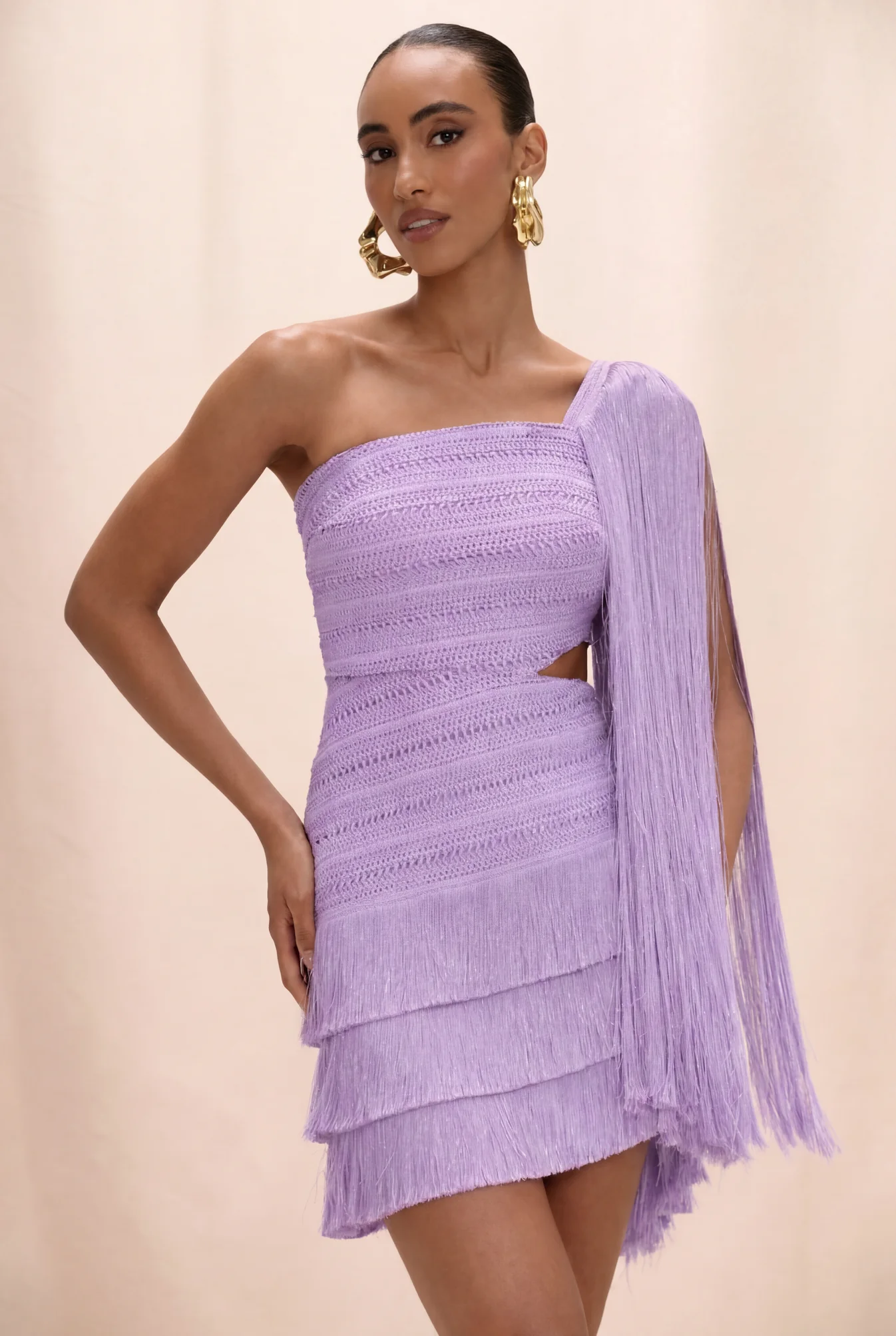 Patbo, Lila Fringe Mini Dress