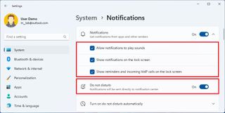 Notifications and Do Not Disturb settings