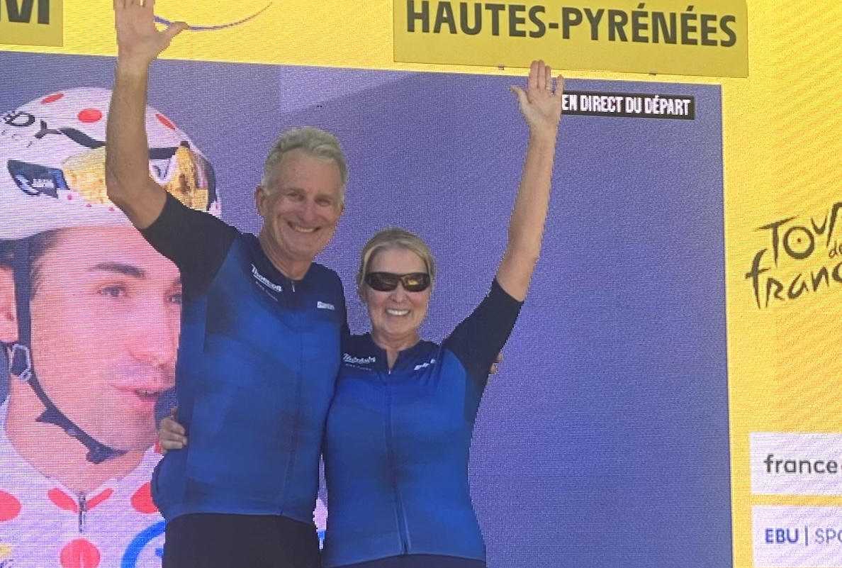 Roger Register and Kelly Sisario rode their bikes up the Hautacam to watch stage 12 of the 2025 Tour de France