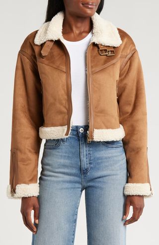 Faux Shearling Crop Jacket