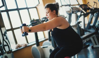 Person exercising in bid to lose weight