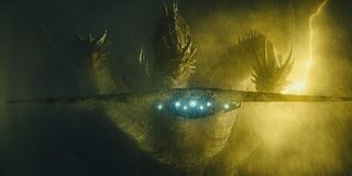 Godzilla: King of the Monsters Ghidorah faces down the Argo in a gigantic storm
