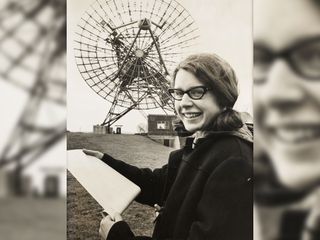 Jocelyn Bell at the Mullard Radio Astronomy Observatory at Cambridge University, taken for the Daily Herald newspaper in 1968.