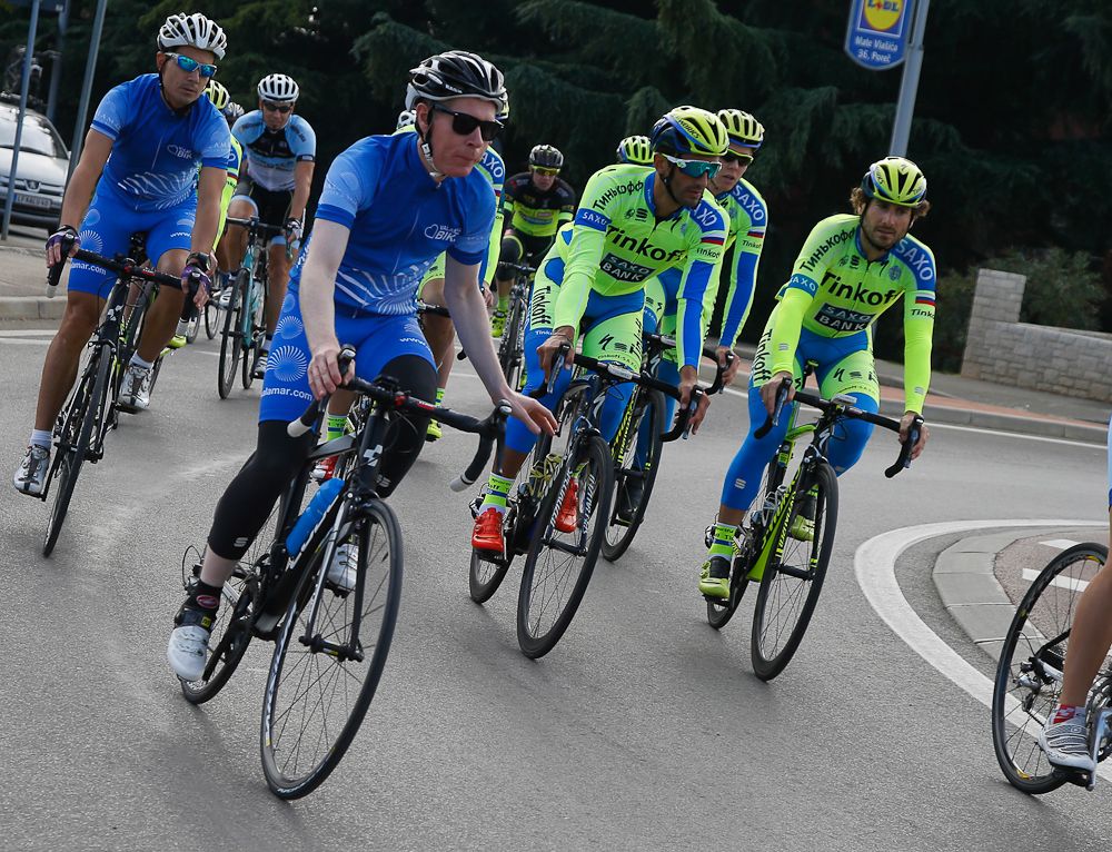 Tinkoff-Saxo riders, staff and guests train this week in Poreč, Croatia.