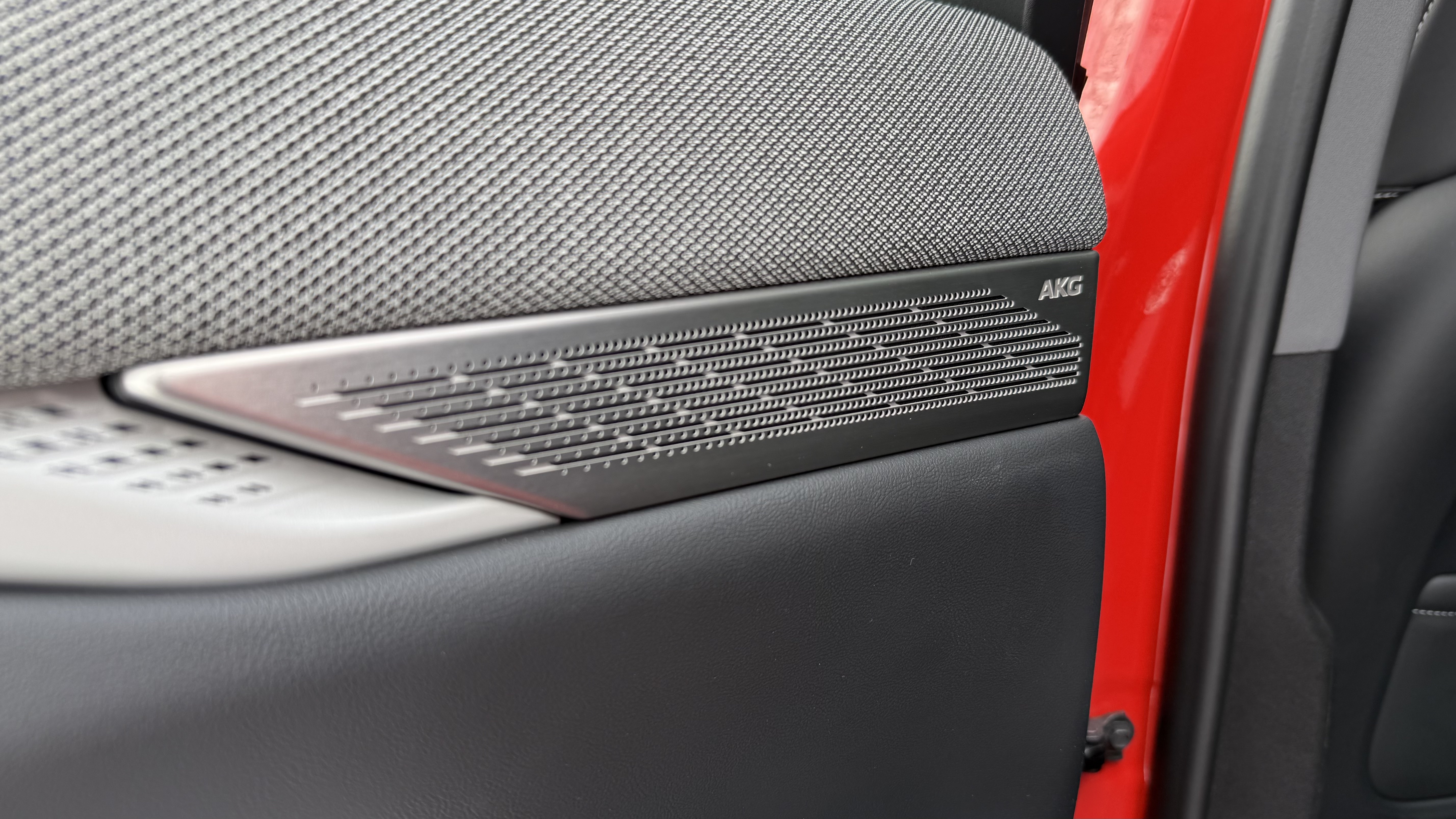 The Cadillac Lyric, with emphasis on the AKG Dolby Atmos speaker array