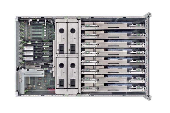 The interior of the Fujitsu Primergy RX900 S1