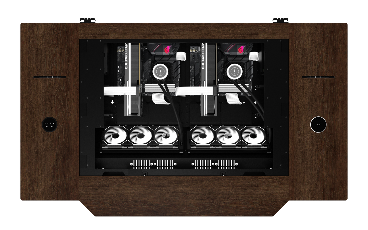 The Lian Li DK07 Wood motorized standing desk