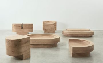 Benni Allan's new solid oak furniture at Béton Brut gallery | Wallpaper