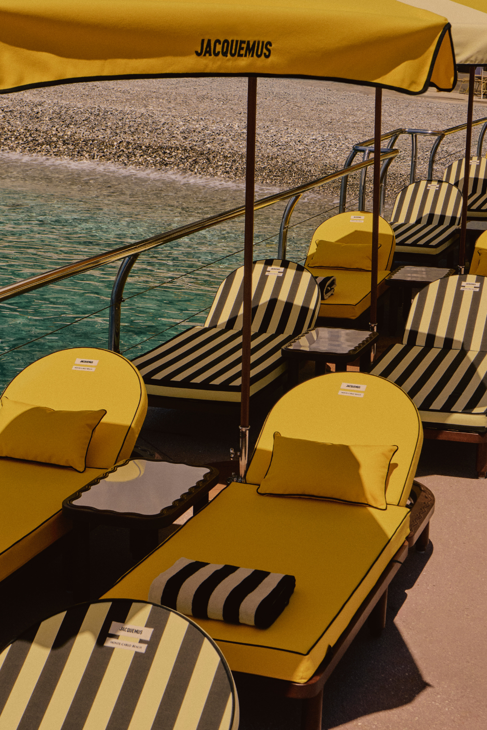 Jacquemus Monte Carlo beach club sunlounger