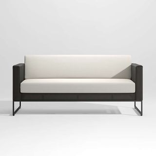 black and white crate and barrel sofa