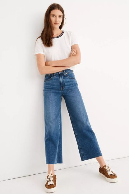 Madewell's Tall Slim Wide-Leg Jeans in Crownridge Wash