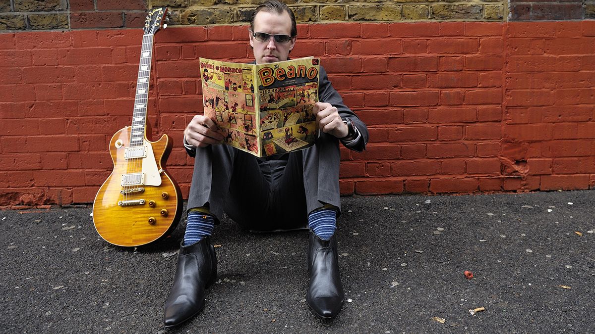 Guitarist Joe Bonamassa of English-American hard rock band Black Country Communion. During a portrait shoot at the O2 Empire, December 30, 2010, Shepherds Bush.