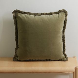 Soho Home Margeaux Fringed Cotton-Blend Velvet Pillow