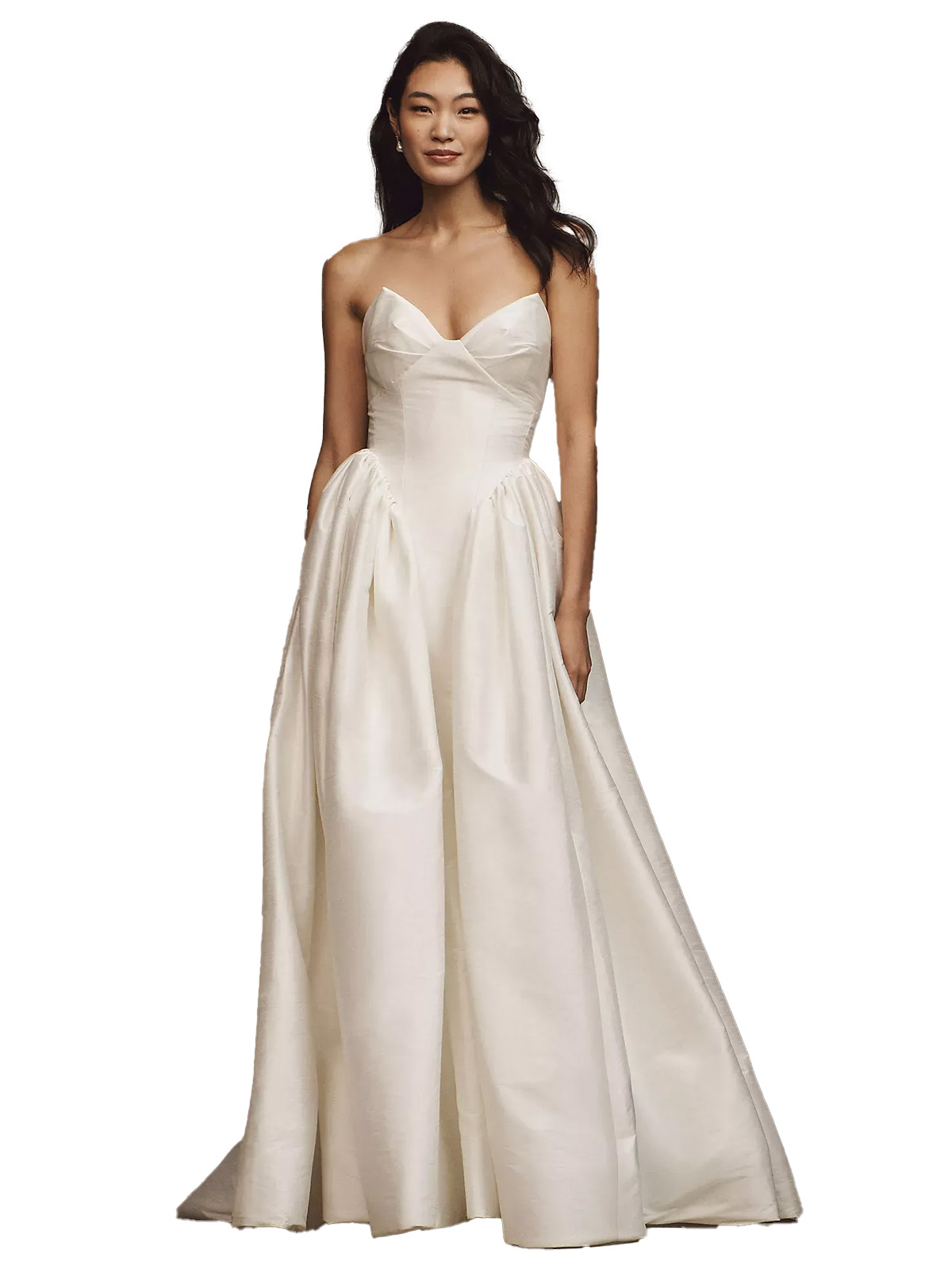 Willoughby by Waters Amber Strapless Drop-Waist Dupioni Wedding Gown