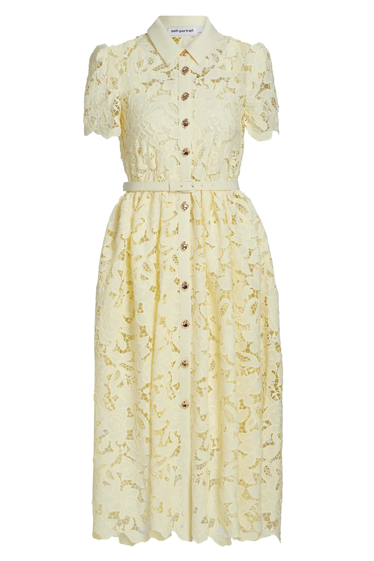 Self-Portrait yellow lace dress