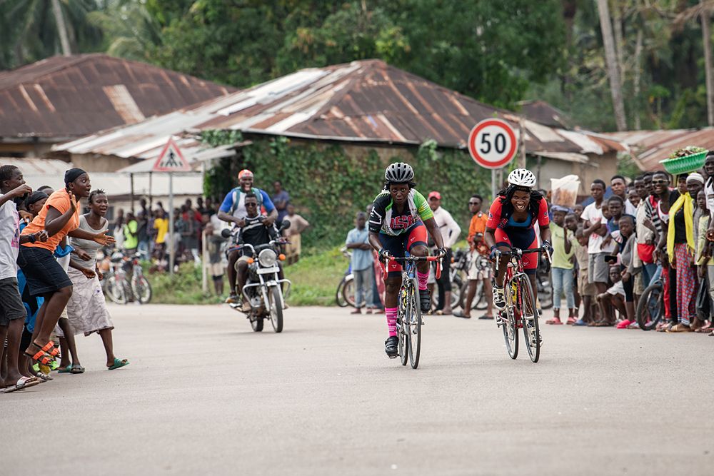 Mondeh and Conteh, the two strongest cyclists in the women&acirc;s race