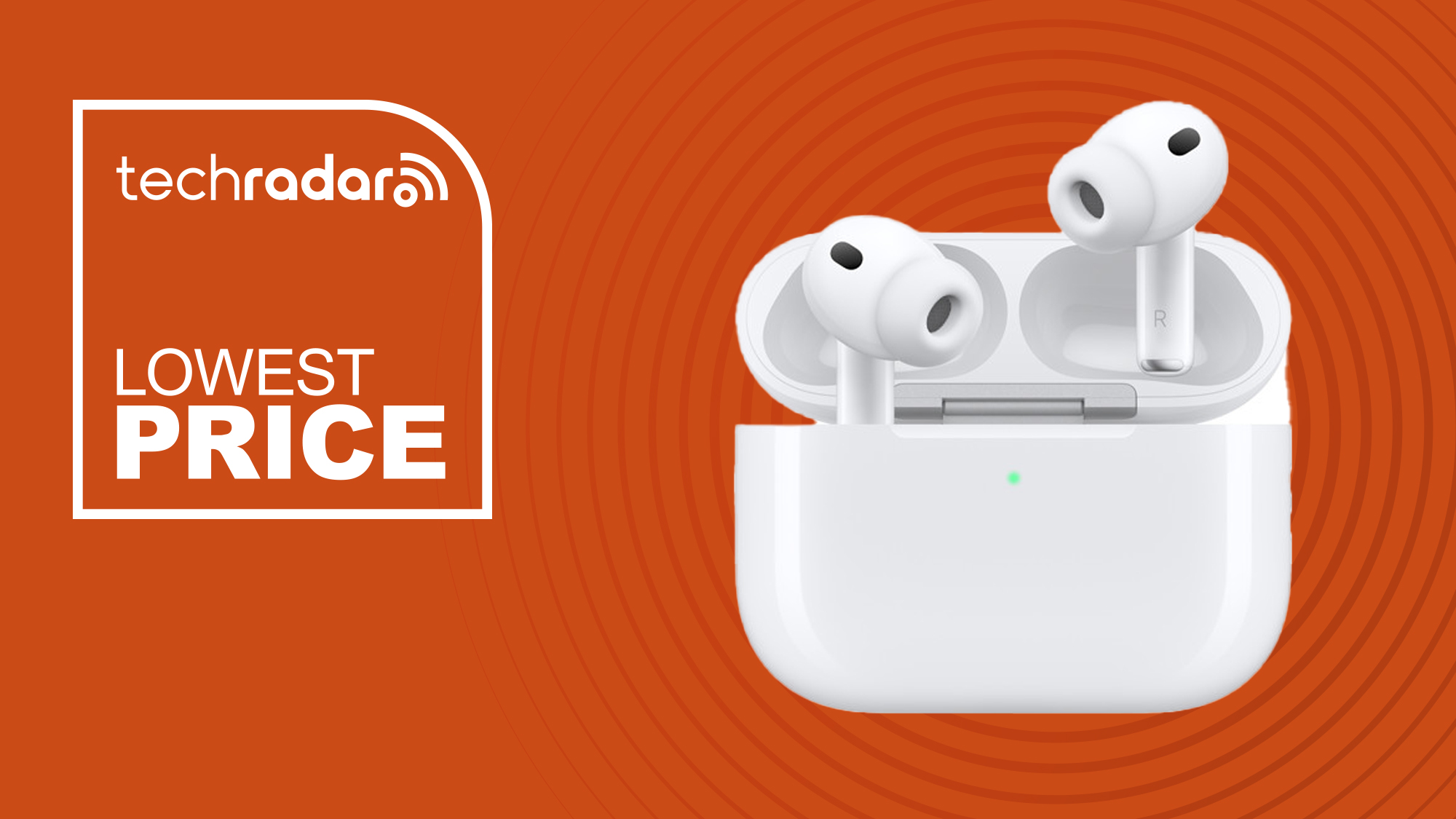 AirPods Pro 3 on an orange background, 