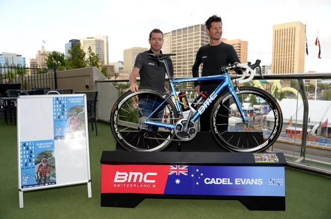 Caden Evans and David Zurcher unveil the new BMC teammachine.
