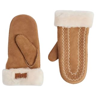 Ugg Atherson embroidered suede mittens