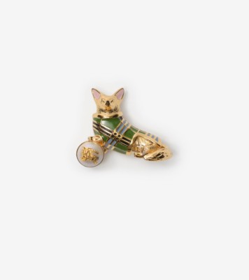 Corgi Brooch in Gold - Women | Burberry&amp;reg; Official