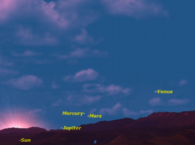 The planets Mercury and Mars will be in close conjunction on the morning of April 19. 