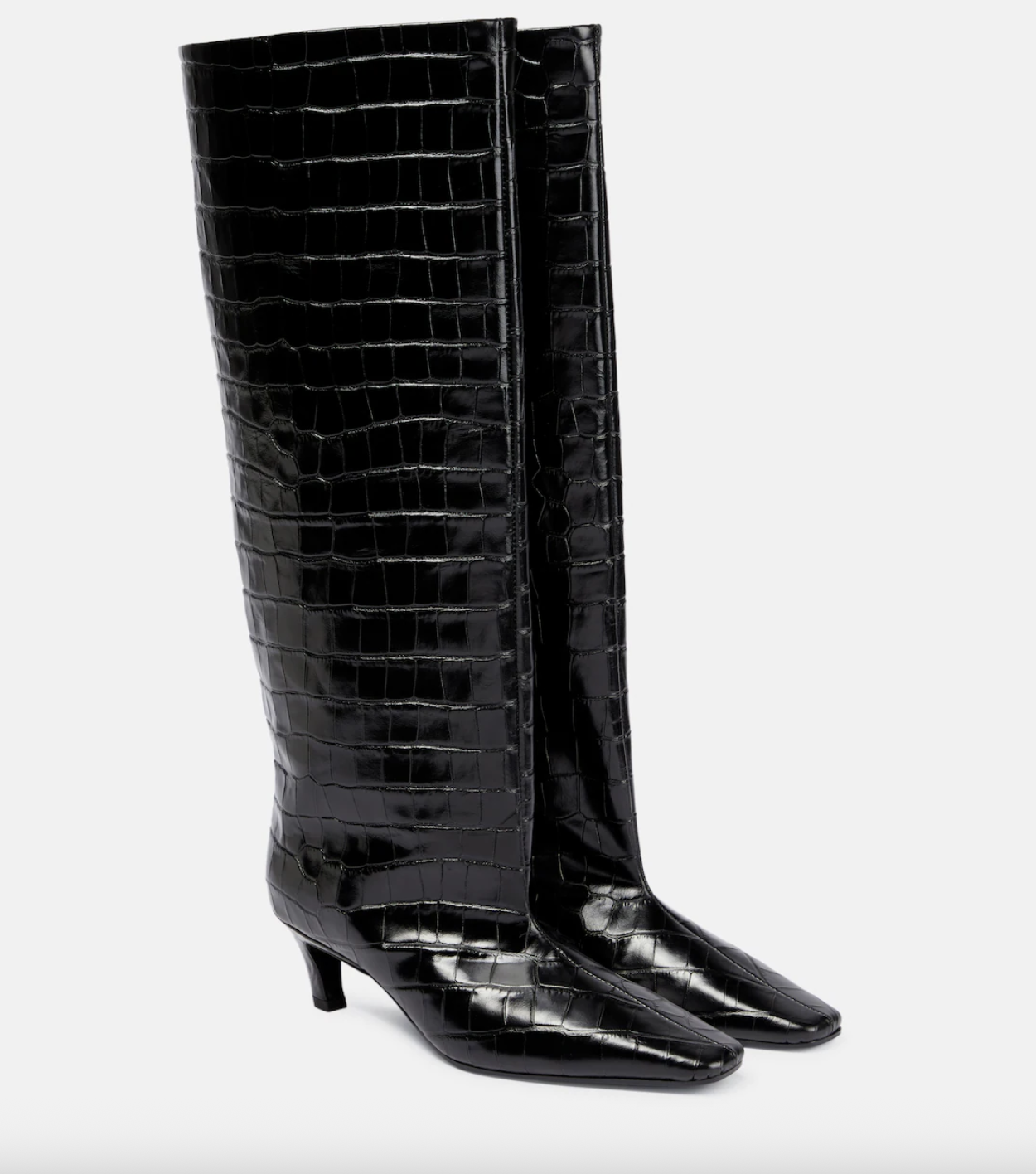 Toteme, Croc-Effect Leather Knee-High Boots