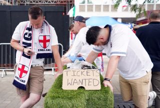 England fans looking for tickets outside the ground