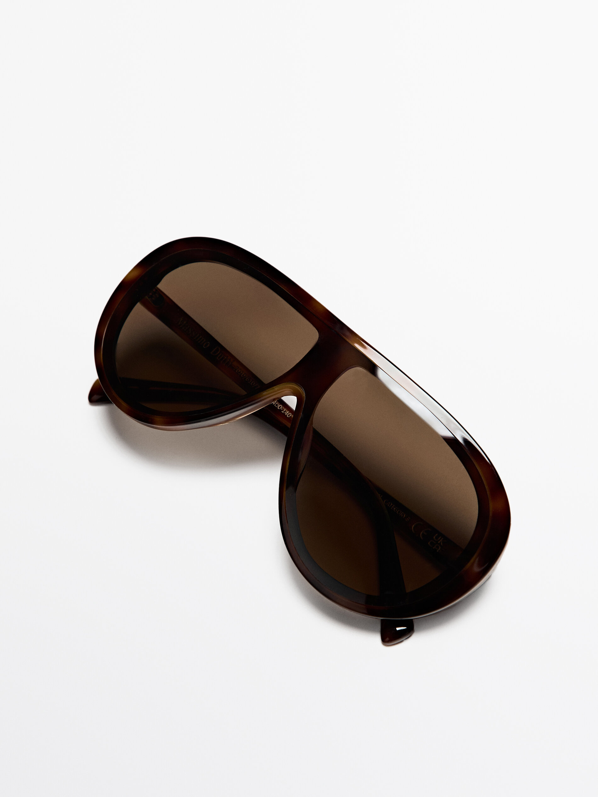 Tortoiseshell-Effect Aviator Sunglasses
