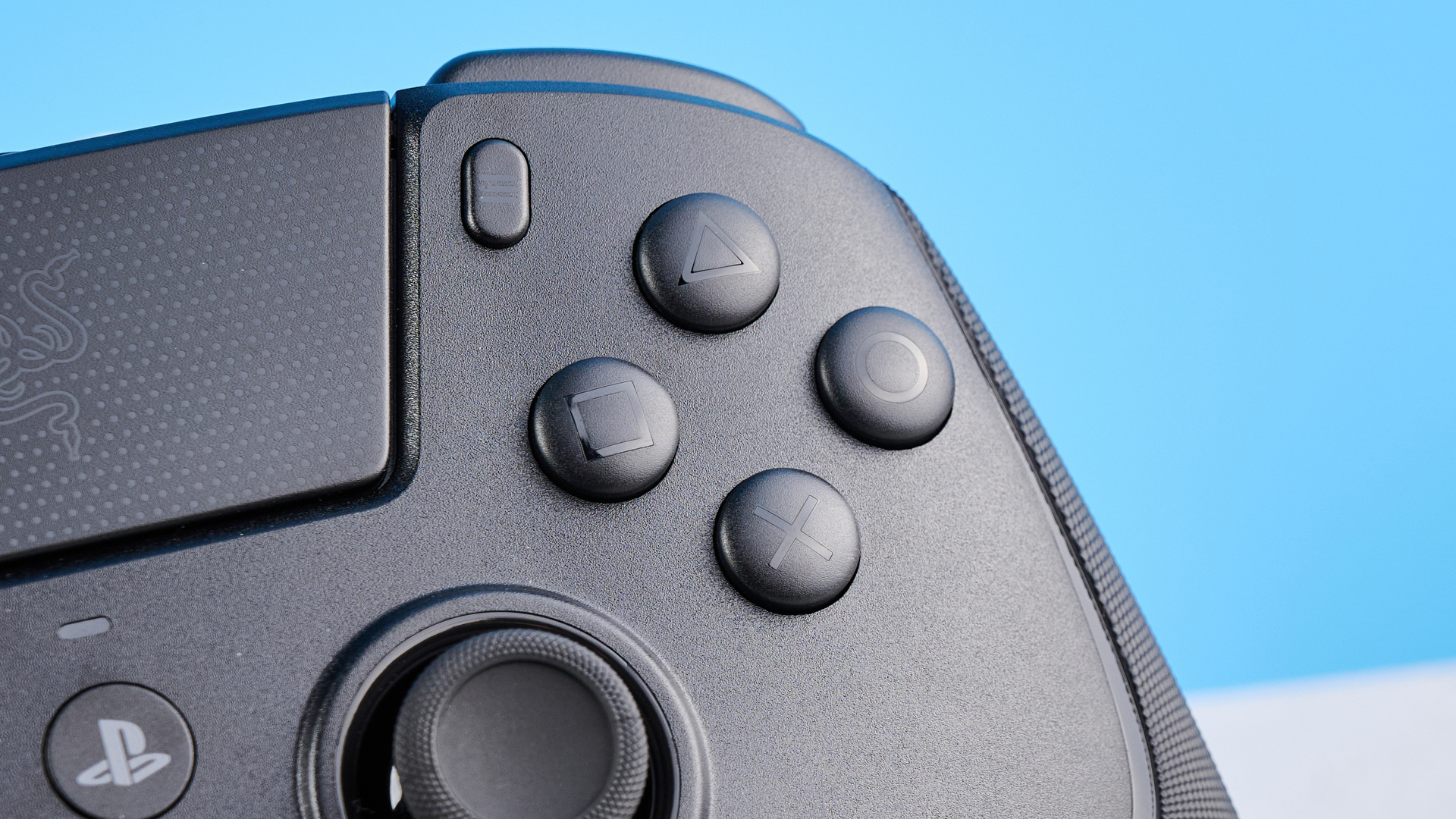 A black Razer Raiju V3 Pro controller for the PS5