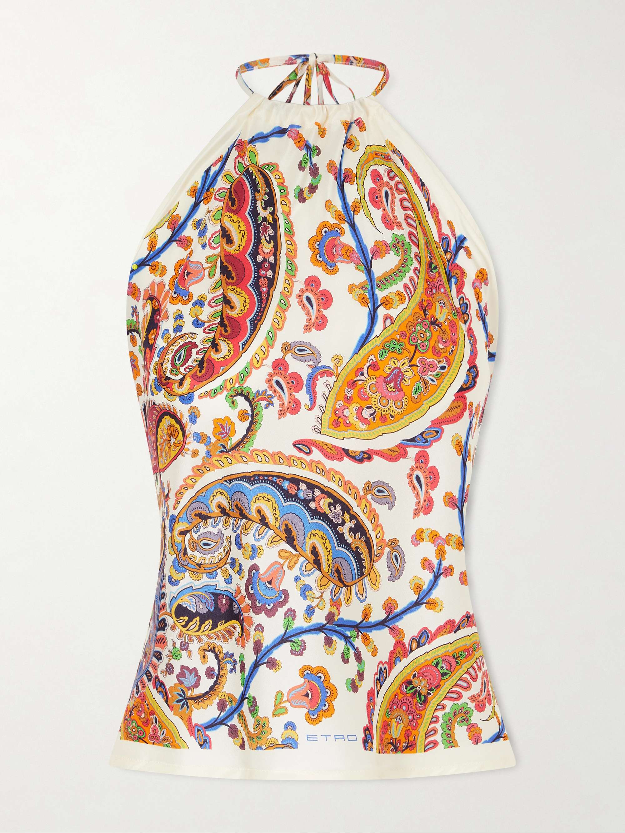 Paisley-Print Silk-Twill Top