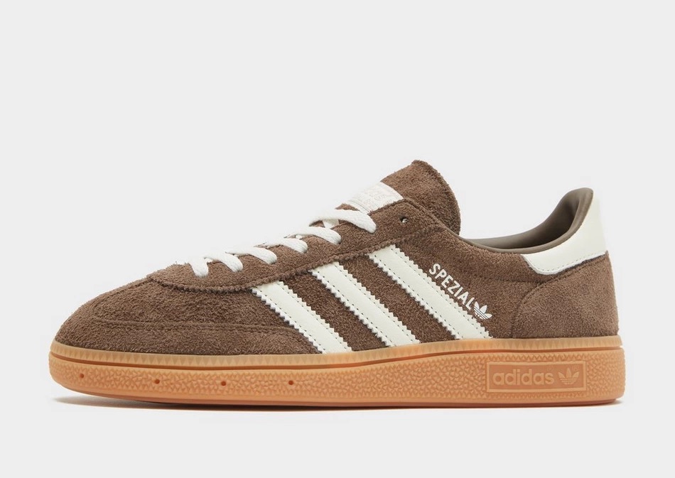 Brown and white adidas Spezial trainers