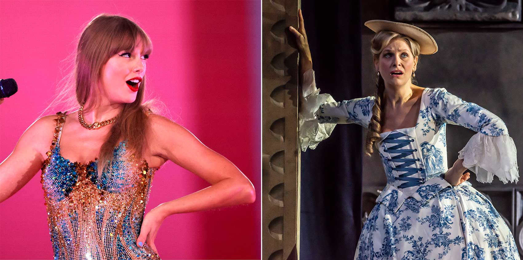 Taylor Swift performs during her Eras Tour; and Ellie Laugharne in &quot;Iolanthe&quot; by Gilbert and Sullivan at the London Coliseum.