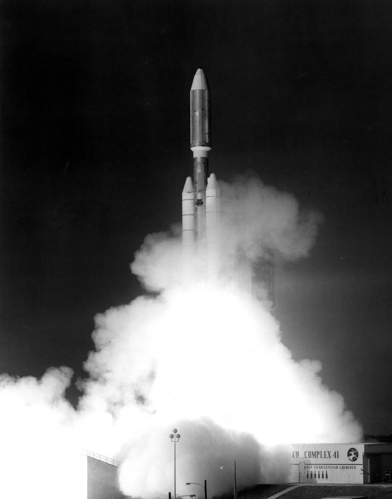 NASA's Voyager 1 spacecraft launches from NASA's Kennedy Space Center in Florida on Sept. 5, 1977.