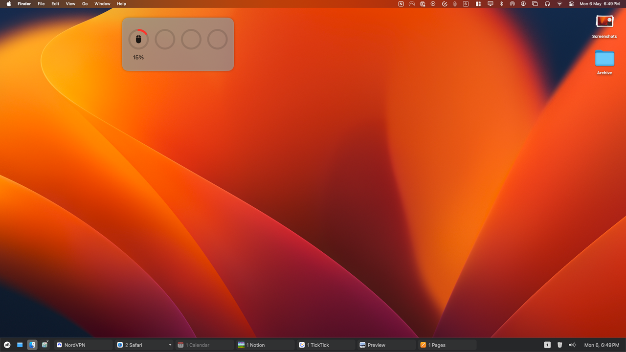 Screenshots of uBar dock replacement app for macOS