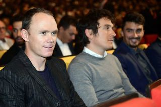 Chris Froome and Geraint Thomas take their seats