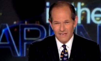 Eliot Spitzer quotes Theodore Roosevelt as he signs off as host of CNN's "In The Arena," a short-lived show that seemed to struggle from day one.
