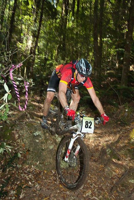 Grant Brow from Scotland has a close encounter with an ancient Tasmanian stone between Tullah and Rosebery.
