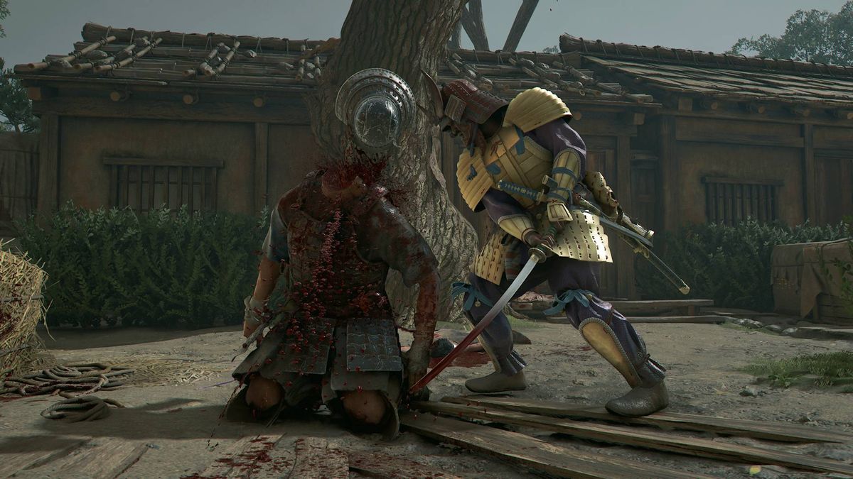 Assassin&#039;s Creed Shadows Yasuke decapitating samurai with long katana weapon