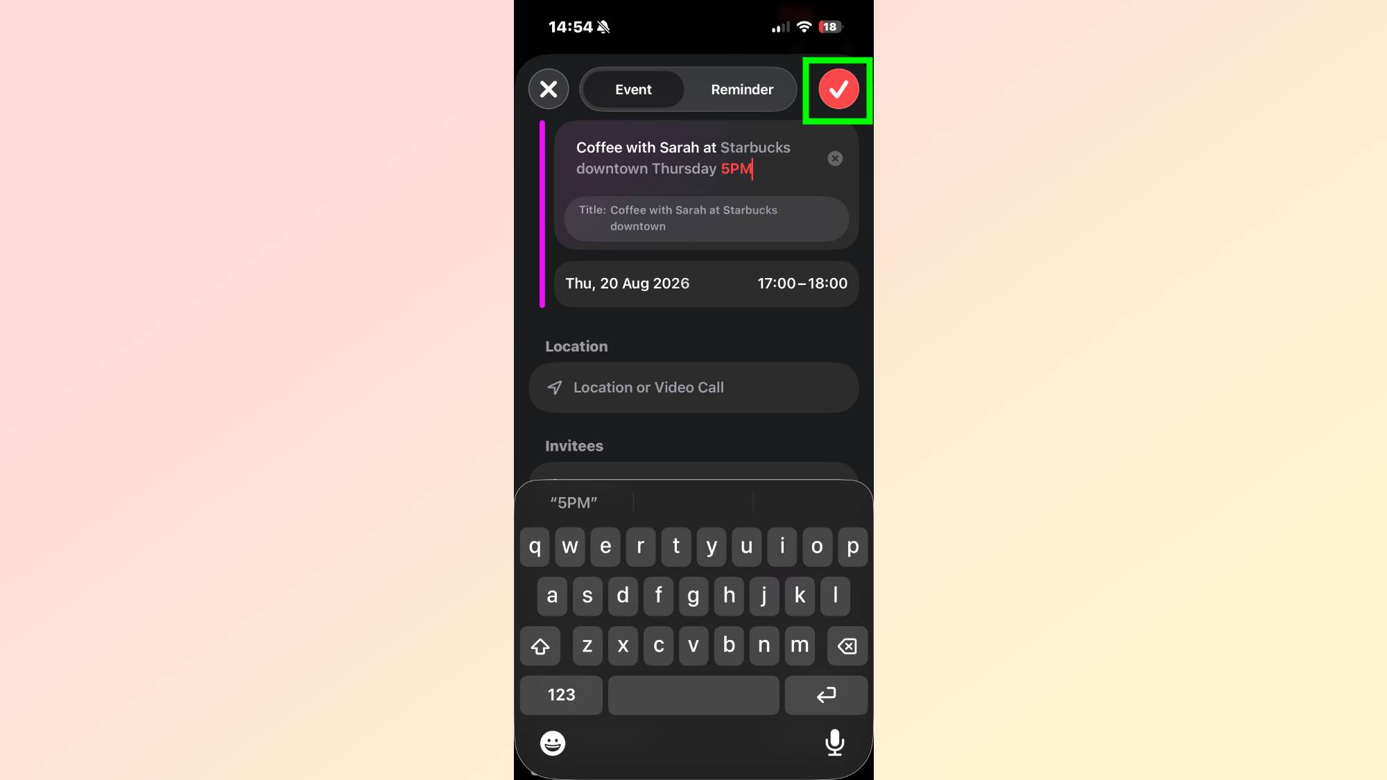 How to create a calendar event in iOS 27