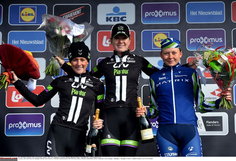 The podium finishers at GP Waregem
