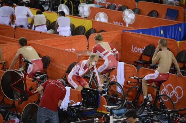 The Danish track team cooling down